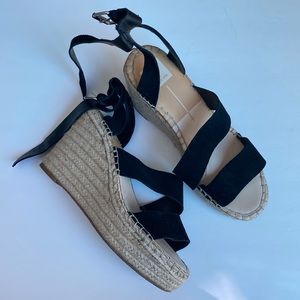 Dolce Vita Black and Tan Espadrille Sandals